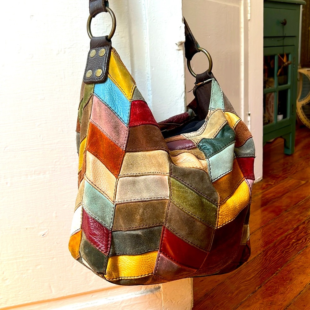 Lucky Brand Y2K leather patchwork shoulder bag